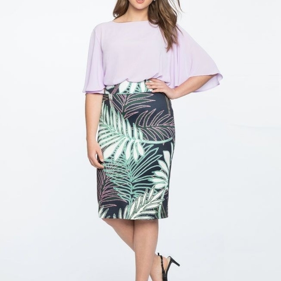 Eloquii Dresses & Skirts - Eloquii | Neoprene Pencil Skirt- Tropical Print